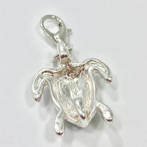 Green Sea Turtle Clip On Charm Zipper Pull Purse Bag Silver Tone Nautical Island - Picture 8 of 10